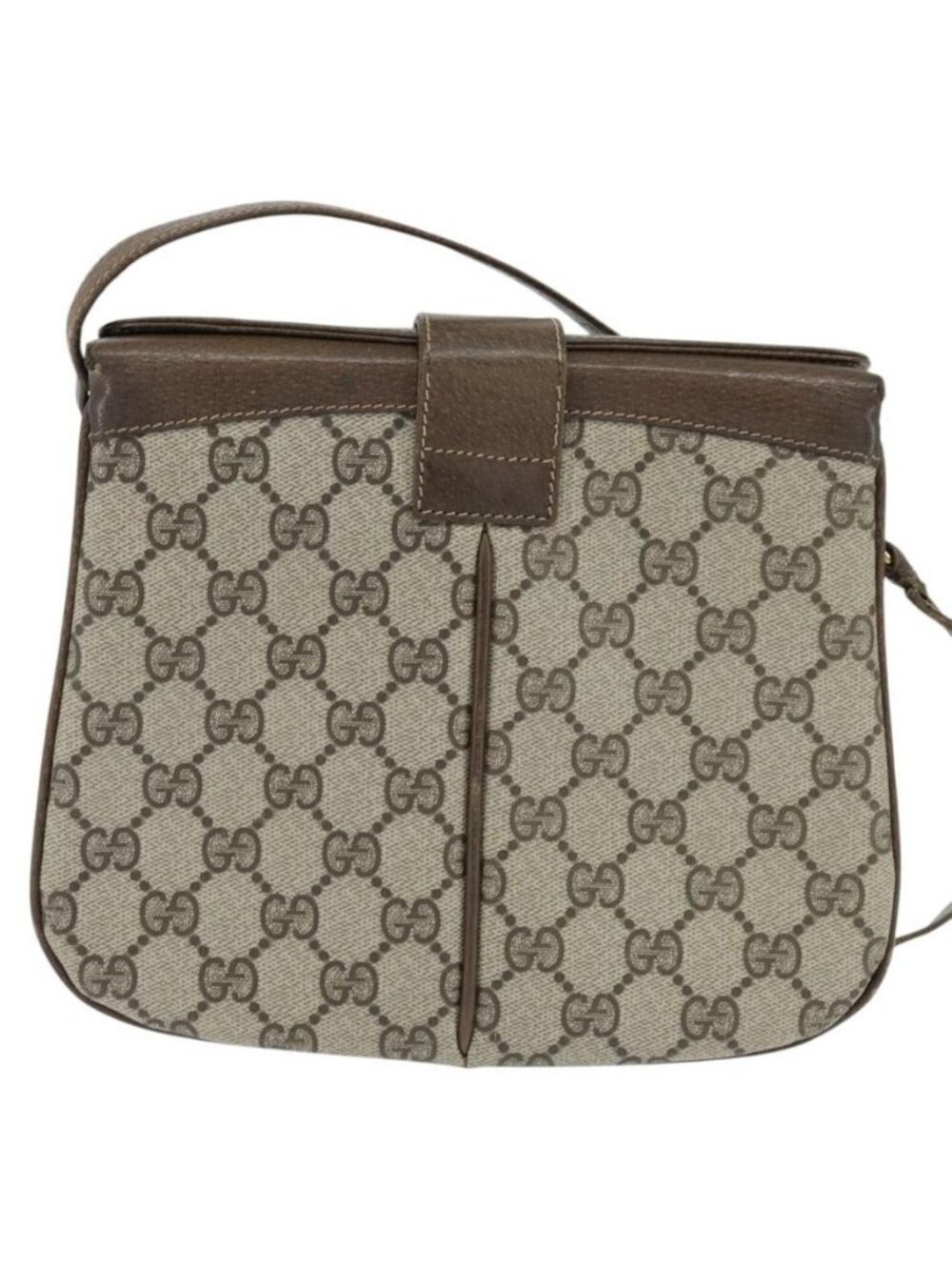 Authentic GUCCI GG Supreme Web Sherry Line Bag PVC Beige Gold 86 02 037 - Picture 10 of 16